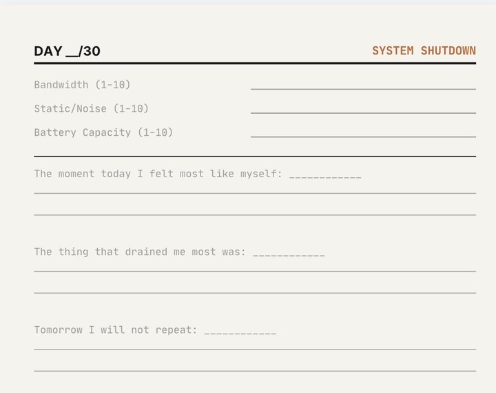 Vibe Shield Evening System Shutdown template